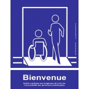 Panneau entrée unique PMR et persones mobiles - guillard
