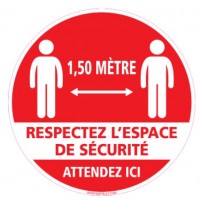 Signalétique au sol rond Covid
