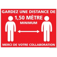 signalétique au sol rectangle Covid