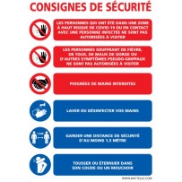 Signalétique adhésif mur - Consignes de sécurité