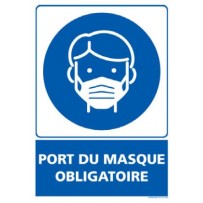 Signalétique adhésif mur - Port du masque obligatoire