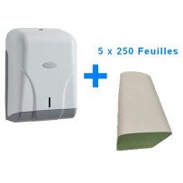 Lot Distributeur d'essuie-mains DISPONAL + feuilles