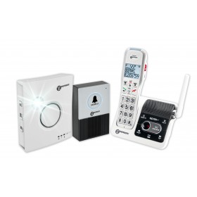Ensemble téléphone, amplificateur et avertisseur sonore et visuel